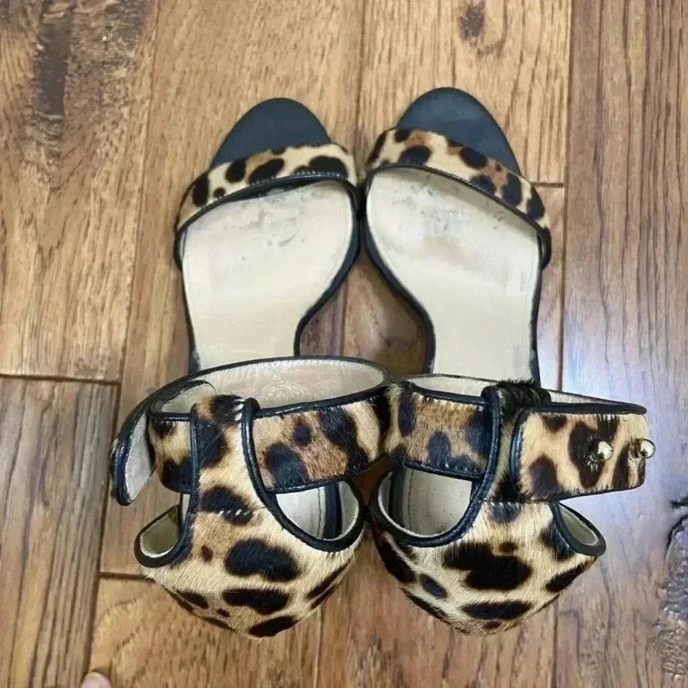 J CREW COLLECTION Lanie Calf-Hair Stacked Heel Shoe 7 - Picture 7 of 11